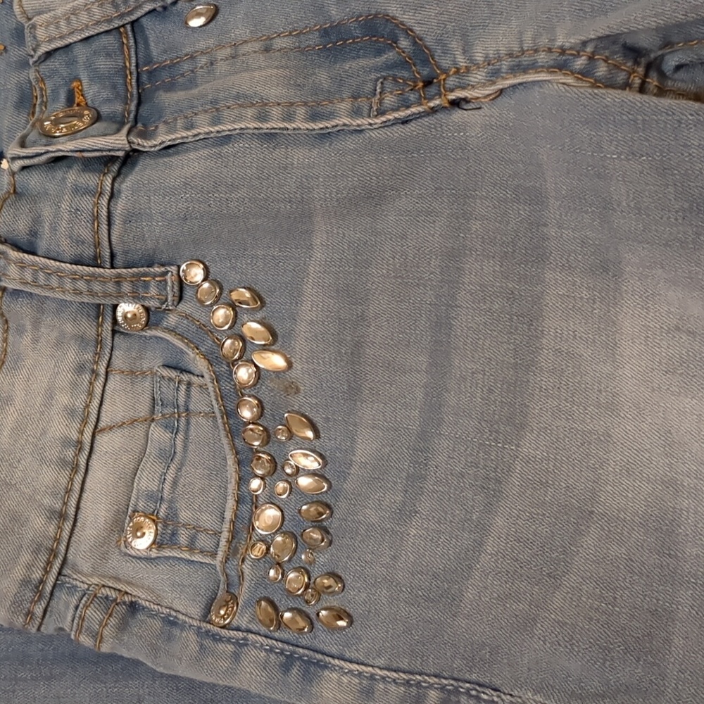 7 for all mankind distressed girls stretch denim jeans size 7 - Picture 5 of 10